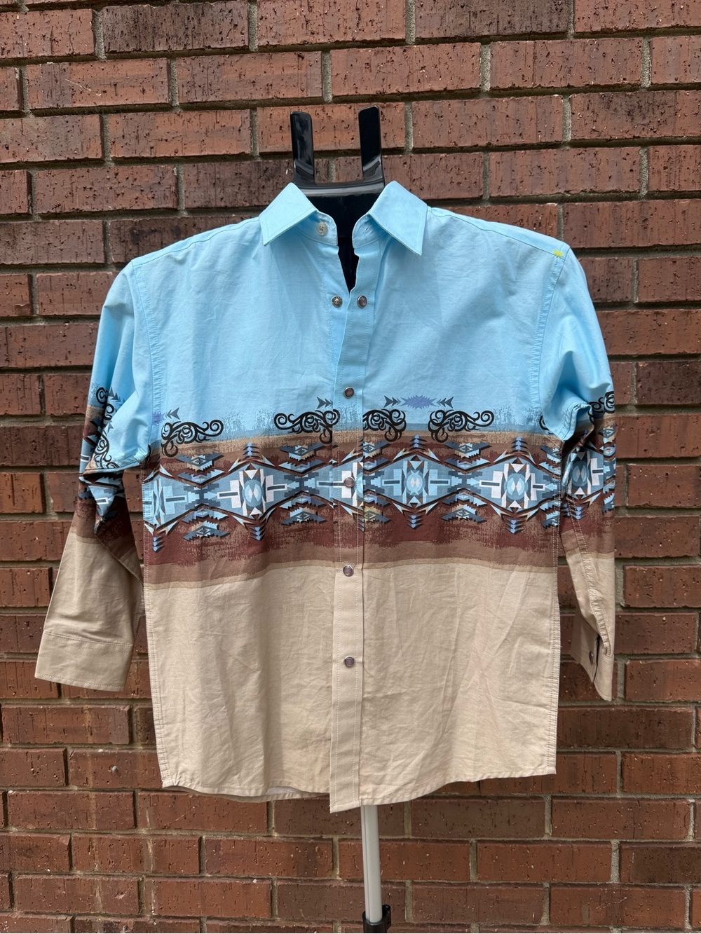 Panhandle Slim Boy's Medium 10 Pearl Snap Western Shirt Rodeo Southwestern Aztec